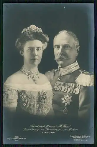 AK Großherzog Friedrich II. von Baden Großherzogin Hilda Fürstenpaar 1885 - 1910