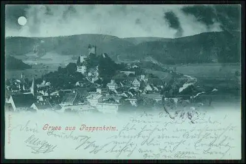 AK Pappenheim Mittelfranken - Lr. Weißenburg-Gunzenhausen Mondschein 1898 gel.