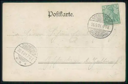 Foto AK Spremberg Lausitz Grodk  Vater und Tochter Blättern Fotoalbum 1901 gel.