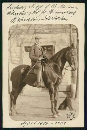 Foto AK feiner Herr - Reiter und Pferd Ludwig Nigge 1903 weitere Info siehe Text