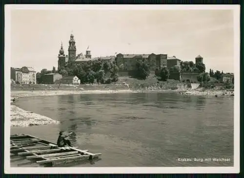 Foto AK Kraków Krakau Polen, Wawel Burg von der Weichselseite 1941