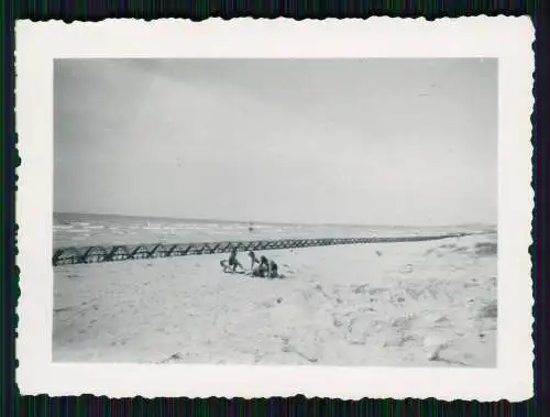 2x Foto Soldaten Strand Sperren - Le Touquet Paris Plage Pas de Calais 1943