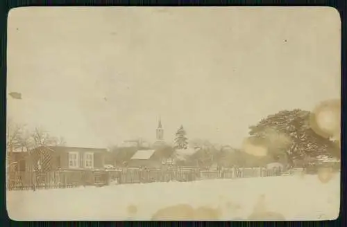 Foto AK Kleines Dorf Deutschland mit Kirche Ort Unbekannt ? 1920 Winter Schnee