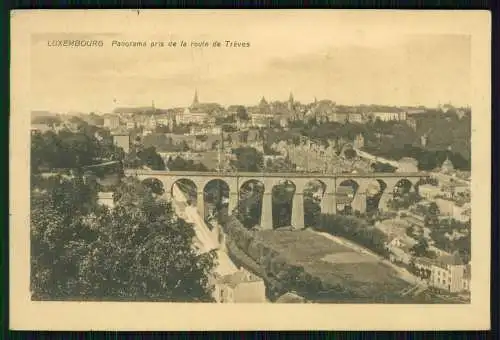 AK Luxemburg Luxembourg, Panorama, Vue prise sur la route de Treves gelaufen