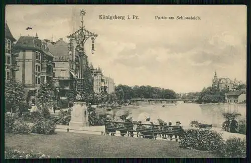 AK Kaliningrad Königsberg Ostpreußen, Partie am Schlossteich 1913 gelaufen