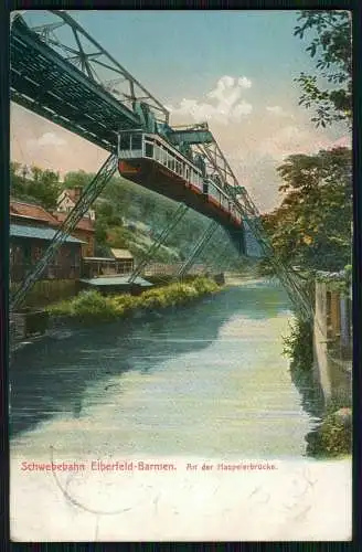 AK Elberfeld Barmen Wuppertal An der Haspelerbrücke Schwebebahn 1911 gelaufen