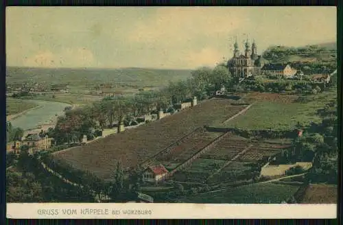 AK Würzburg Main Unterfranken Gruss vom Käppele Wallfahrtskirche 1911 gelaufen