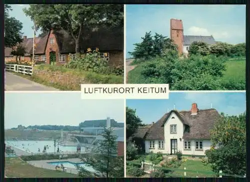 AK Keitum Sylt Friesenhaus mit Kirche Meerwasserschwimmbad ......