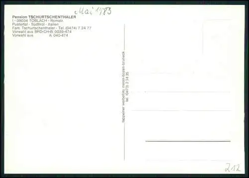 AK Pension TSCHURTSCHENTHALER TOBLACH Pustertal Südtirol Fam. Tschurtschenthaler