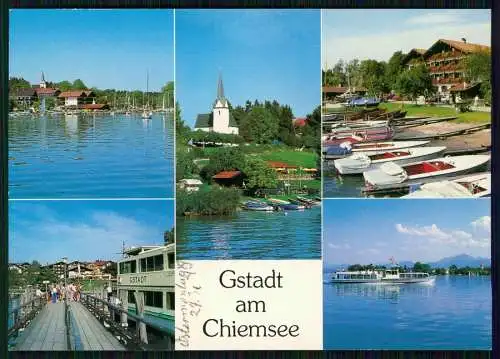 AK Gstadt am Chiemsee Kirche mit Fraueninsel Ausflug-Dampfer uvm.