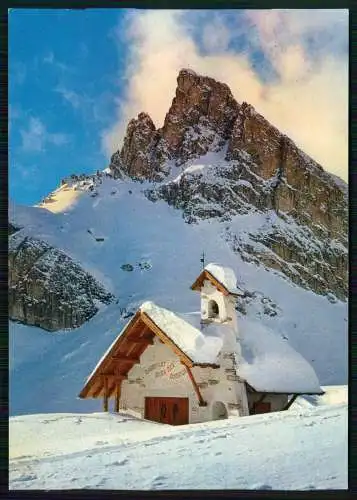 AK DOLOMITI Cortina Chiesetta al Passo Falzarego m. 2117 Sasso di Stria m. 2477