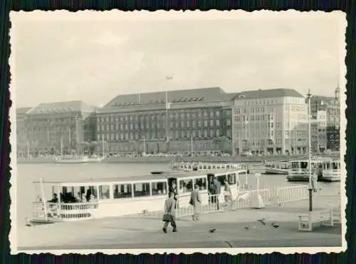 3x Foto Hamburg Alster Ausflugsschiff Rathaus Schleppboote auf Elbe ......