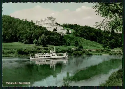 2x AK Donaustauf Regensburg Walhalla mit Dampfer und Neupfarrplatz, Dom, Kirche