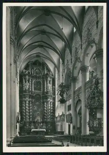 3xFoto AK Paderborn Außenansicht und Blick in den Dom Altar im Mittelschiff 1936