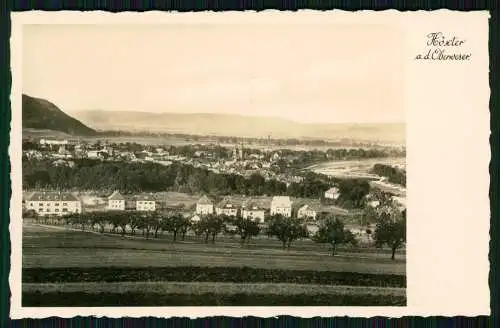 1x Foto AK Höxter a. d. Oberweser Rathaus und 1x AK Panorama 1936