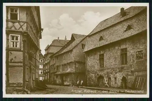 Foto AK Postkarte Fritzlar in Hessen, Rathaus das älteste in Deutschland 1933