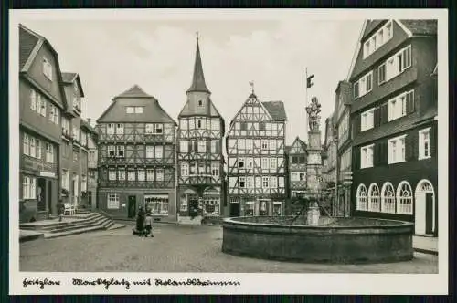 Foto AK Postkarte Fritzlar in Hessen, Marktplatz, Rolandsbrunnen 1939