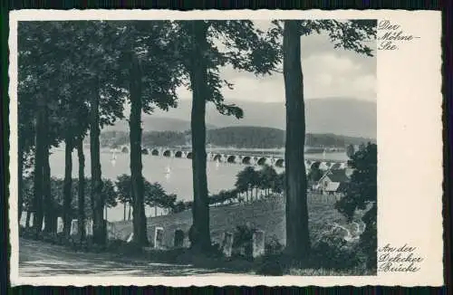 2x AK Möhnesee Möhnetalsperre Luftbild der Sperrmauer und Delecker Brücke 1933