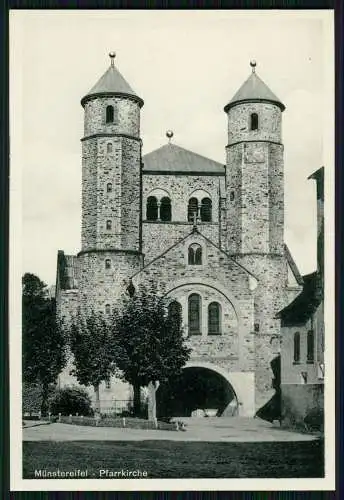 2x AK Bad Münstereifel Nordrhein Westfalen, Erft, Burgruine und Pfarrkirche 1933