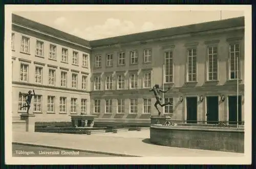 Foto AK Tübingen Neckar Universität-Gebäude Ehrenhof 1937 gelaufen Inf.-Rgt. 35