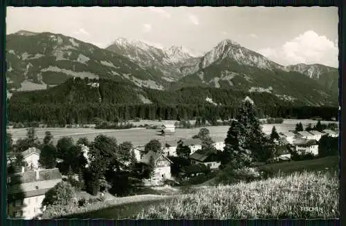 Foto AK Fischen im Allgäu in Schwaben, Blick auf den Ort, Gebirge im Hintergrund