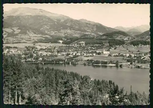 Foto AK Seeboden am Millstätter See in Kärnten, Blick auf den Ort Häuser Kirche