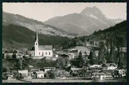 Foto AK Kirchberg in Tirol Teilansicht Ortspartie mit Kirche und schöne Details