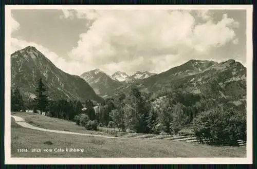 Foto AK Oberstdorf Gasthaus Cafè Kühberg Blick Schafalpenköpfe Gasthof Stempel