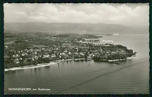 Foto AK Nonnenhorn am Bodensee im Hintergrund Wasserburg und Lindau