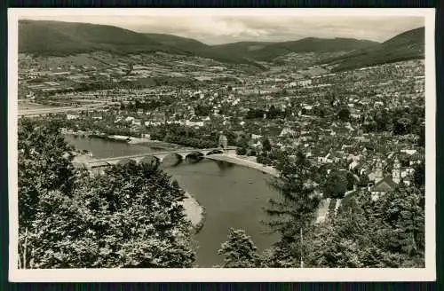 Foto AK Miltenberg am Main Blick von oben auf die Stadt mit Brücke