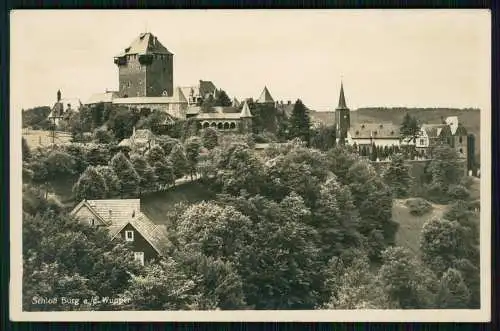 Foto AK Burg an der Wupper Solingen, Schloss Burg Kirche Wehrgang 1936