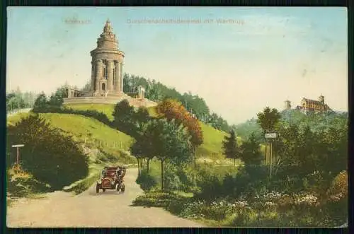 AK Eisenach in Thüringen, Das Burschenschaftsdenkmal Göpelskuppe 1913 gelaufen