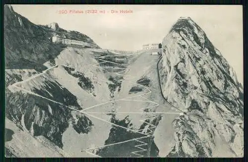 AK Kanton Luzern Schweiz, Pilatus Kulm, Die Hotels Bellevue und ? 1913