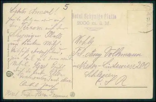 AK Kanton Bern, Schynige Platte, Wetterhorn und Schreckhorn und 1927 gelaufen