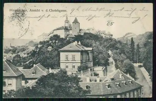 AK Praha Prag Tschechien Hradschin Blick v. der Chotekgasse-Straße 1913 gelaufen