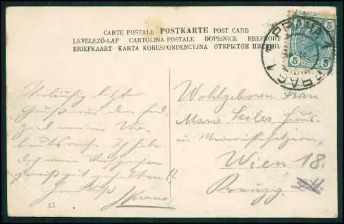 AK Praha Prag Tschechien Hradschin Blick v. der Chotekgasse-Straße 1913 gelaufen