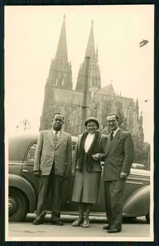 2x Foto AK Köln am Rhein Mercedes Benz Kennzeichen Britische Besatzungszone 1949