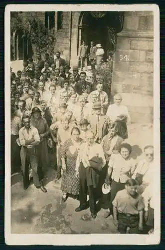 Foto AK Eisenach Thüringen Besuch der Wartburg 1936 Gruppenfoto