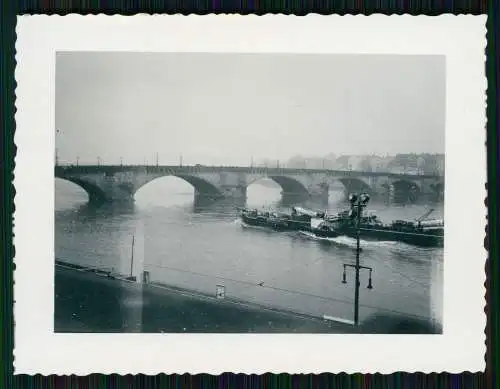 Foto Schaufelraddampfer Baden v. Brücke Schornstein heruntergeklappt 1936 Fluß ?