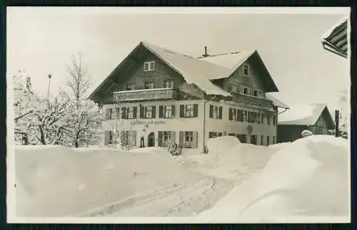 2x Foto AK Ansichtskarte Postkarte Mittelberg im Allgäu Gasthof zur Krone Winter