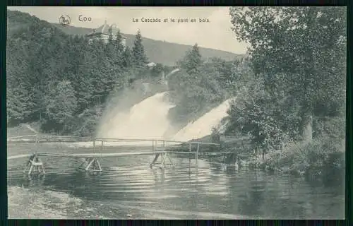 AK Coo Stavelot Wallonien Lüttich La Cascade et le pont en bois