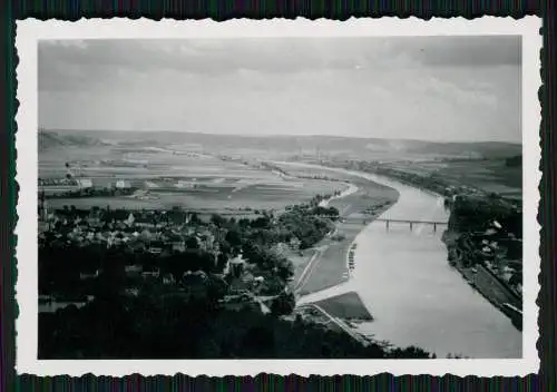 2x Foto unbekannter Ort am großen Fluss der Rhein ? Lenne ? 1936-39