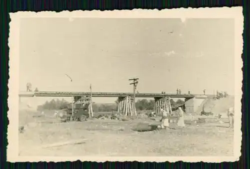 3x Foto Wehrmacht Pioniere Soldaten erneuern sehr geschickt eingestürzte Brücke