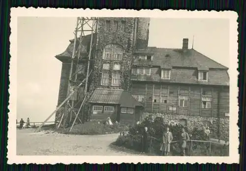 Foto Ještěd Jeschken Region Reichenberg Bauarbeiten Gerüst am Jeschkenhaus 1939