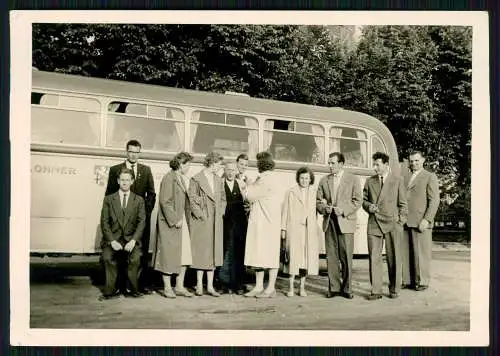 3x Foto Münster Westfalen Reise mit Bus Omnibus in den 1950 fünfziger Jahren