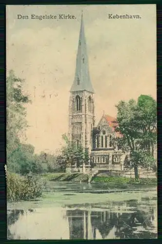 AK København Kopenhagen Dänemark Evangelisch Kirche Engelske Kirke 1913 gelaufen