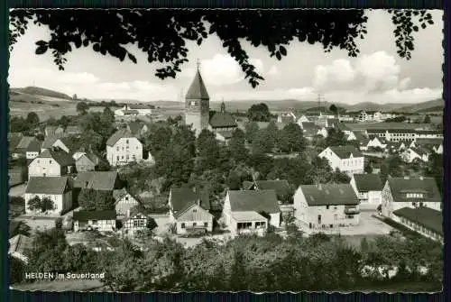 Echt Foto AK Helden Attendorn Sauerland Teil-Ansicht mit Kirche der Ortschaft