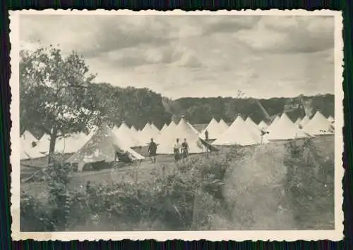 2x Foto Sommerlager Zelte Jungs kurze Hose 1938-40