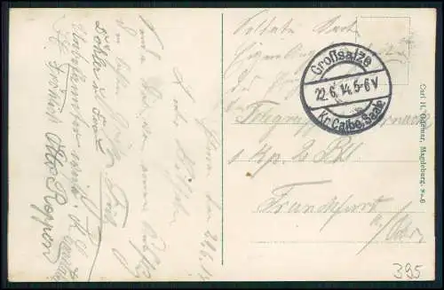 AK Bad Elmen Salzelmen Schönebeck Solspringbrunnen am Gradierwerk 1914 gelaufen