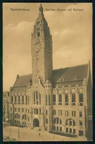 AK Berlin Charlottenburg das Rathaus in der Berliner Straße 1913 gelaufen